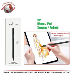 Tucano Universal Pencil Stylus USB-C Charging Black+Tips for Ipads