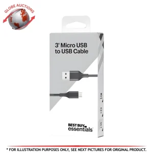 New Micro USB to USB charging and data cable 3 ft (0.9 m) by Best Buy Essentials