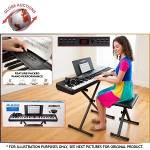 Alesis Coda 61-Keys Portable Keyboard Bundle Piano Stand Bench Headphones