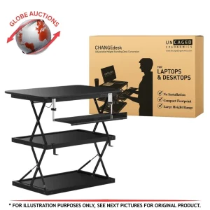 CHANGEdesk Adjustable Standing Desk Converter Black Riser Stand