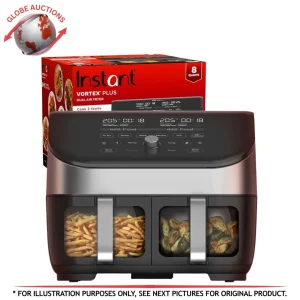 8-in-1 Instant Vortex Plus 8-Qt Dual Air Fryer – DAF8132SS  in box